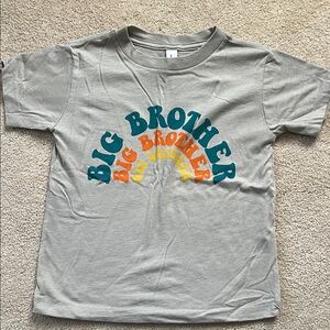 Bella Canvas Gray Tee with Teal, Orange & Yellow 'Big Brother' Graphic